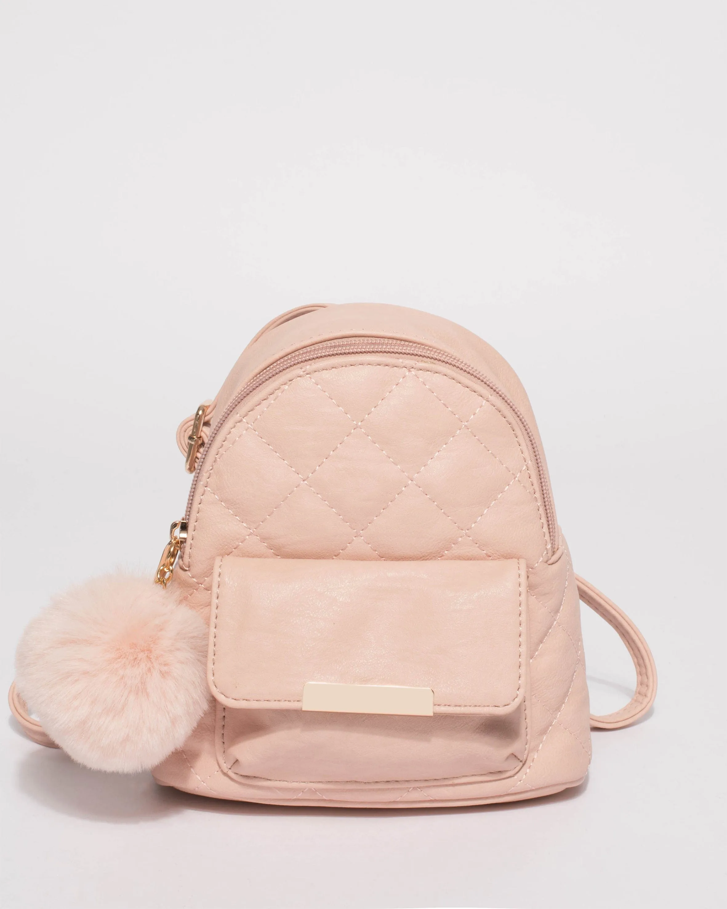 Pink Kids Quilted Backpack Bag