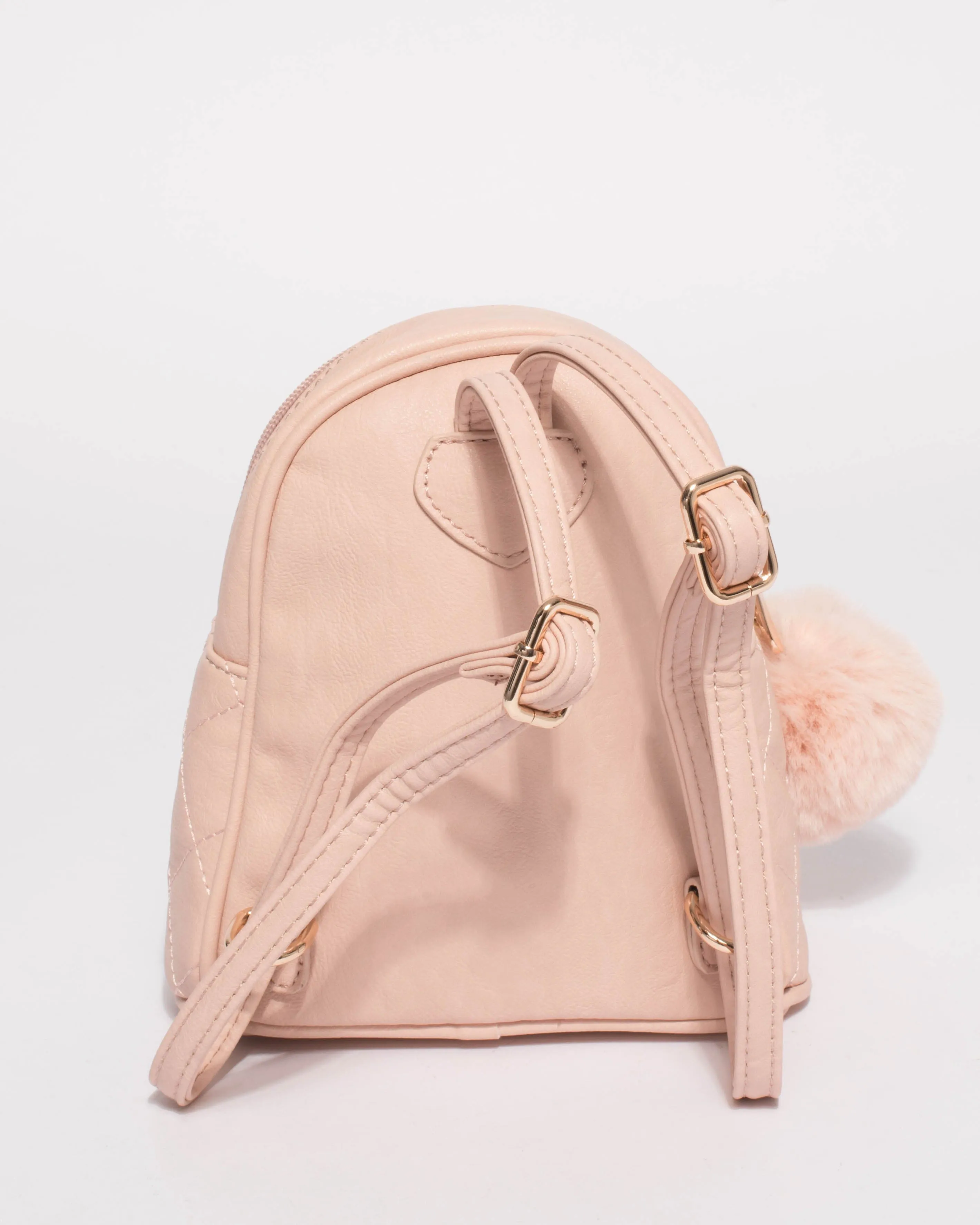 Pink Kids Quilted Backpack Bag