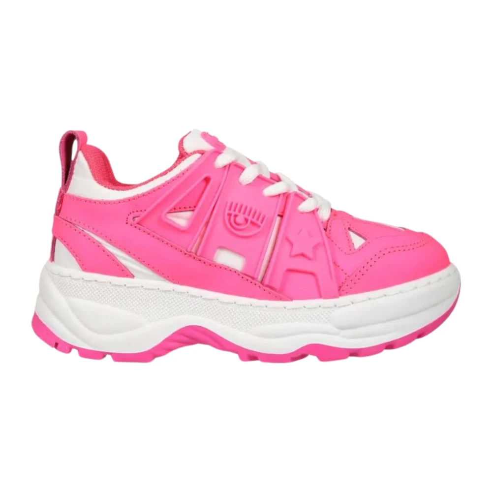 Pink Rubber Logo Girls Shoes