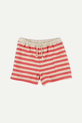 Pink shorts with ruby stripes