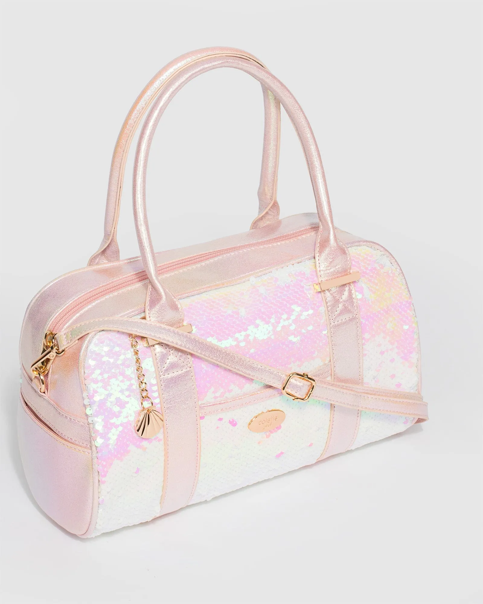 Pink Sequin Kids Weekender Bag