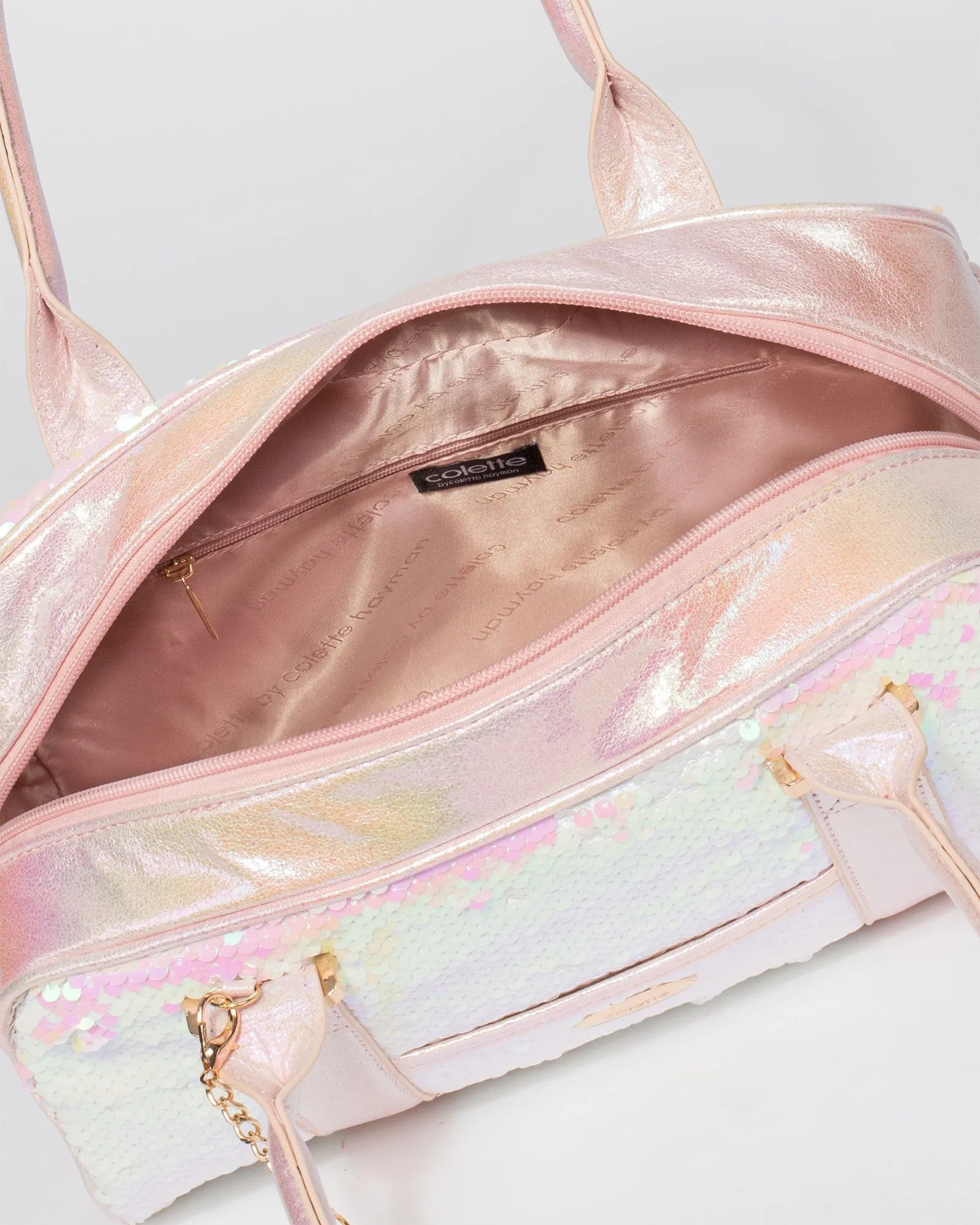 Pink Sequin Kids Weekender Bag