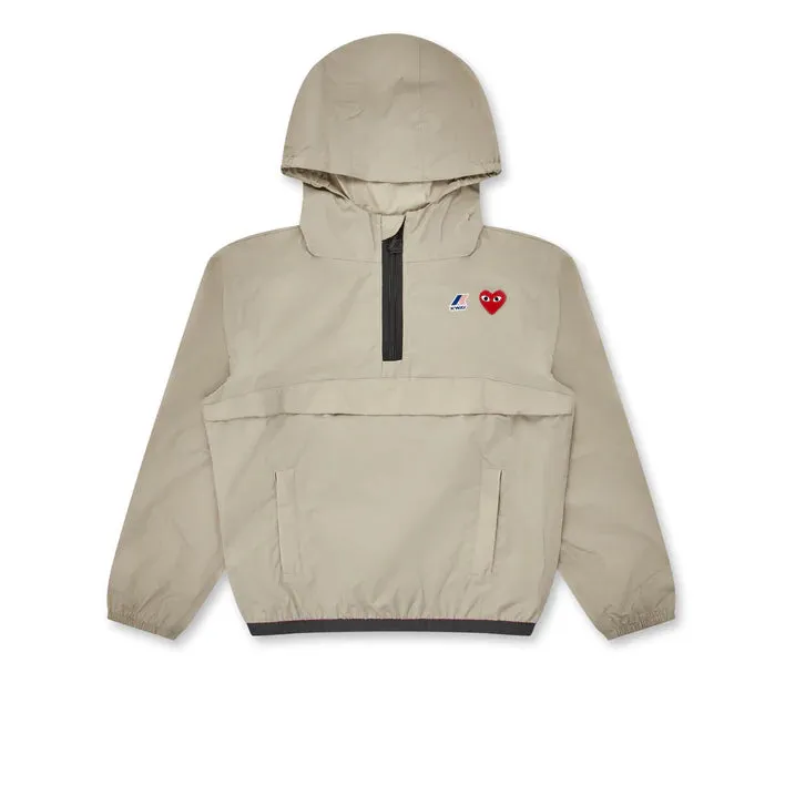 PLAY Comme des Garons x K-WAY Kids Half Zip Jacket (Beige)