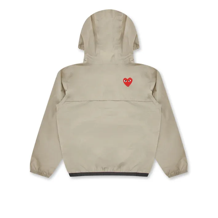 PLAY Comme des Garons x K-WAY Kids Half Zip Jacket (Beige)