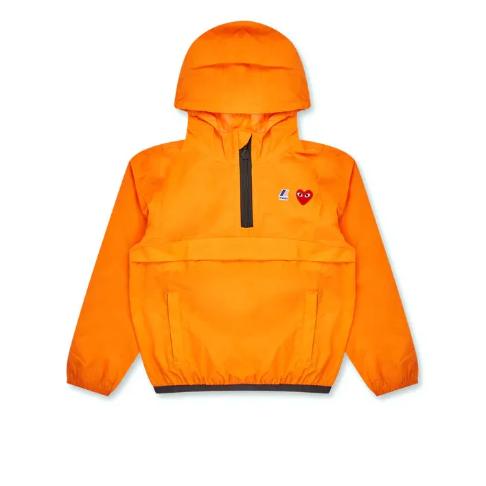 PLAY Comme des Garons x K-WAY Kids Half Zip Jacket (Orange)