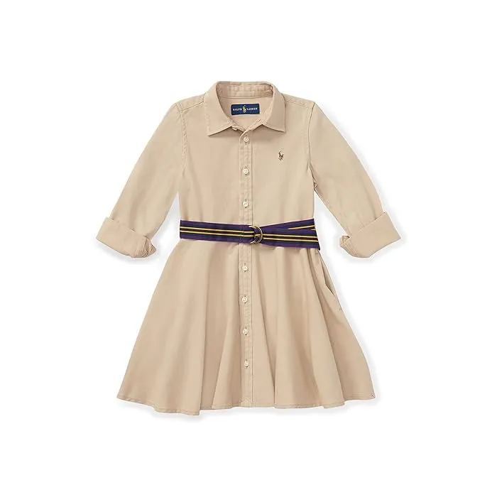 Polo Ralph Lauren Kids Belted Cotton Chino Shirtdress (Little Kids)