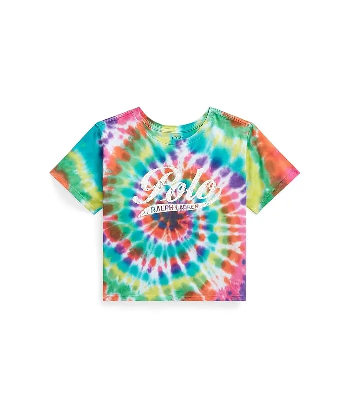 Polo Ralph Lauren Kids Tie-Dye Logo Cotton Jersey Boxy Tee (Big Kids)