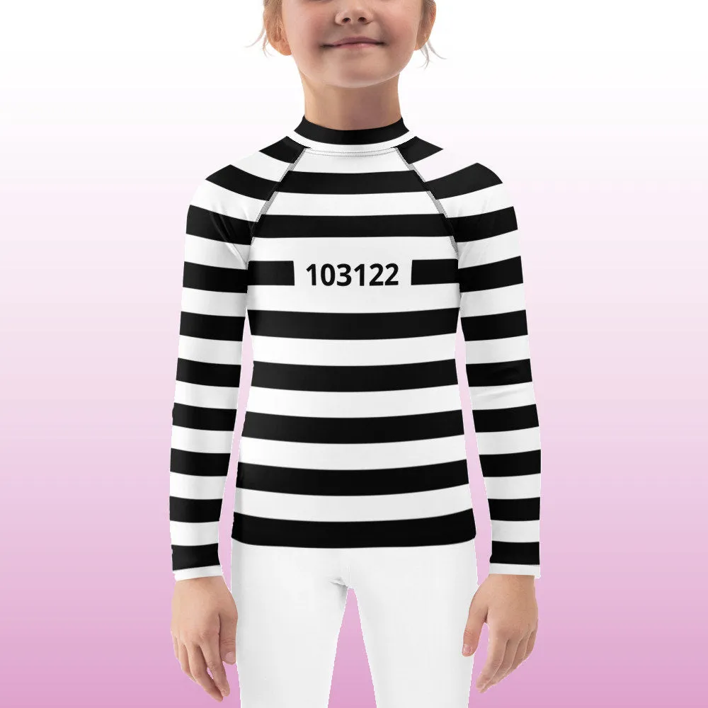 Prison Stripes Kids' Rash Guard