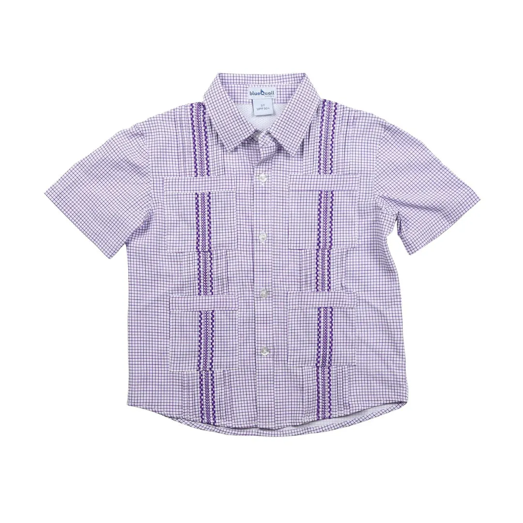 Purple Gameday Guayabera