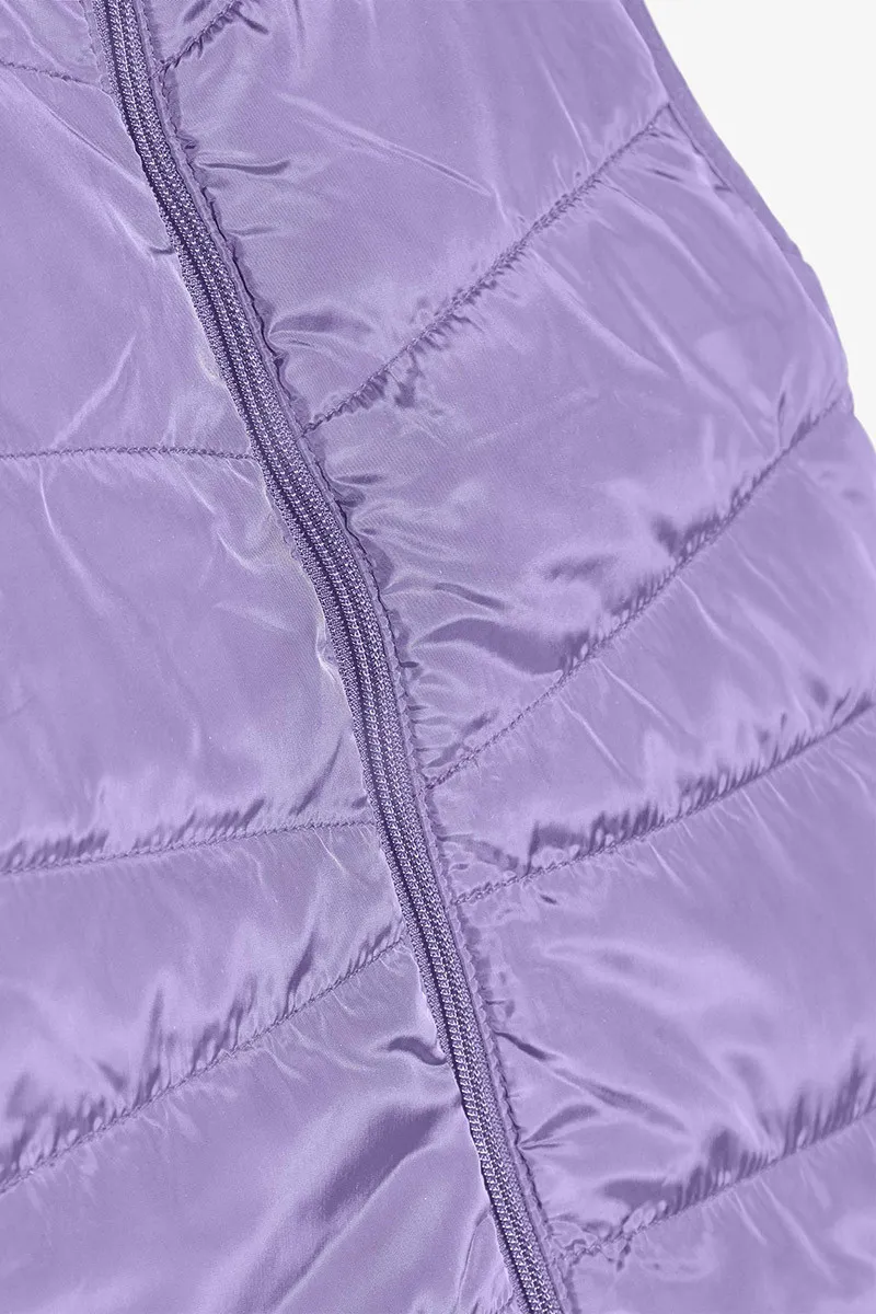 Purple Sleeveless Puffer Jacket for Kids.