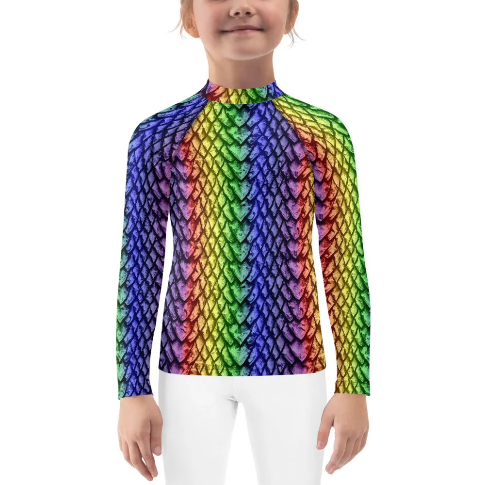 Rainbow Dragon Scale Kids' Rash Guard