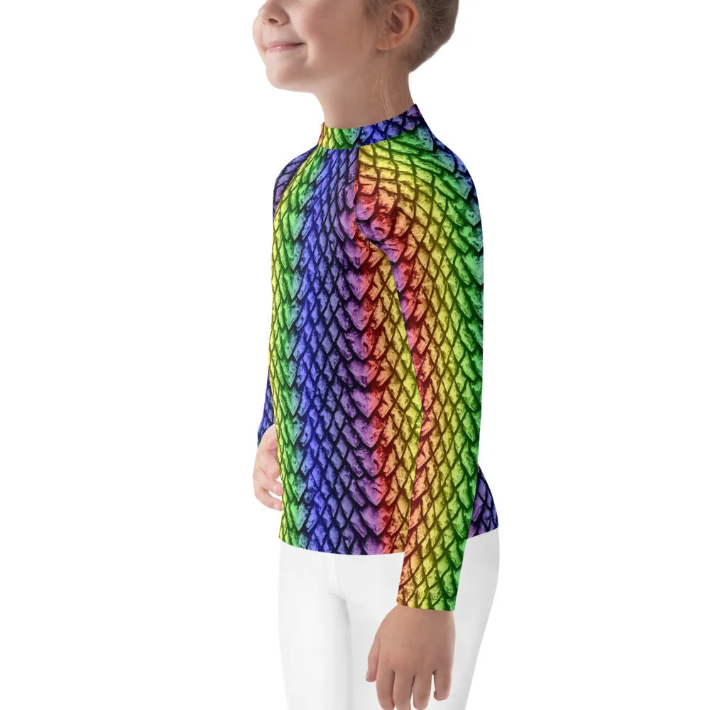 Rainbow Dragon Scale Kids' Rash Guard