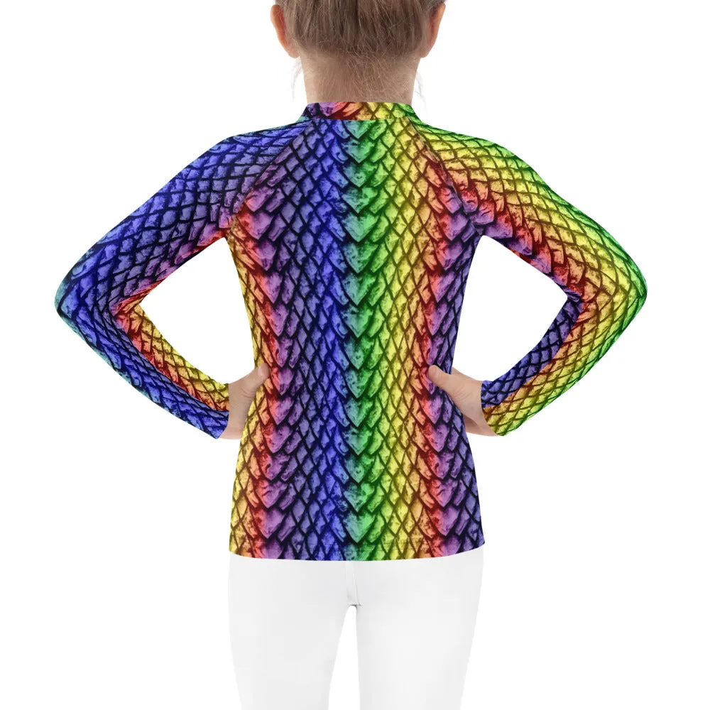 Rainbow Dragon Scale Kids' Rash Guard