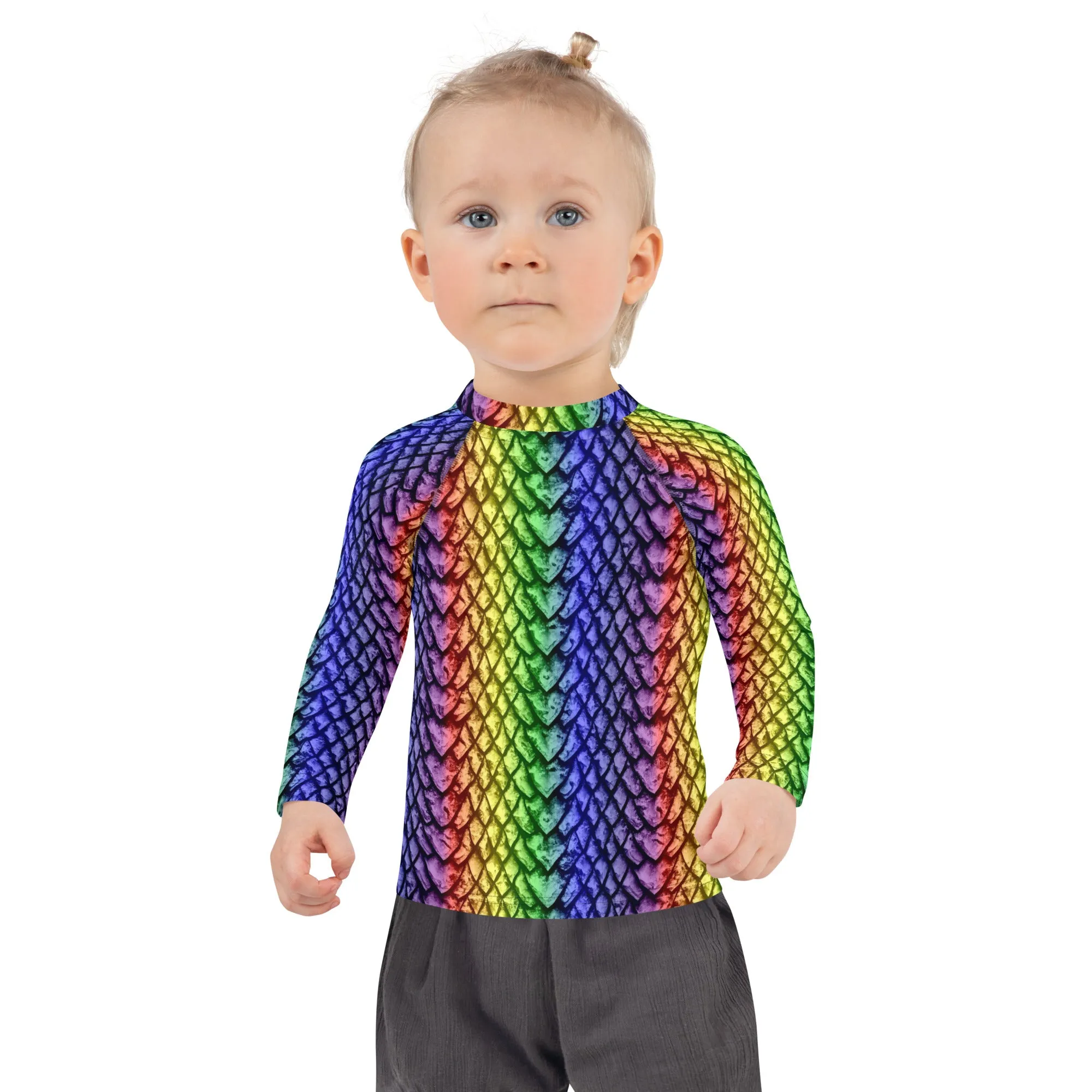 Rainbow Dragon Scale Kids' Rash Guard