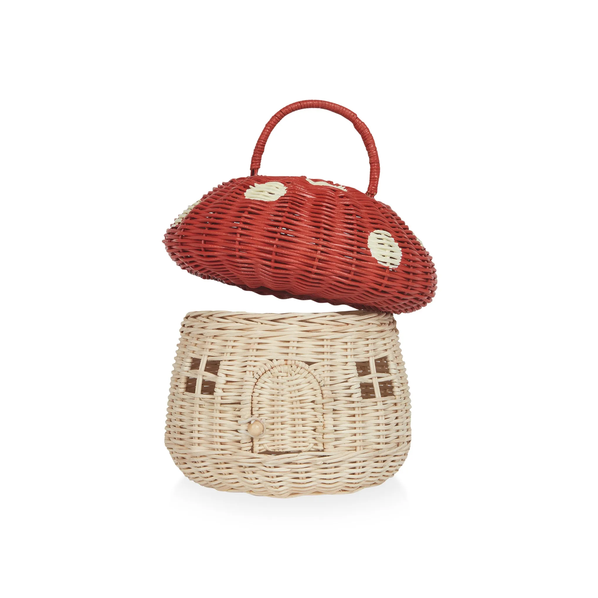 Rattan Mushroom Basket Toy for Kids