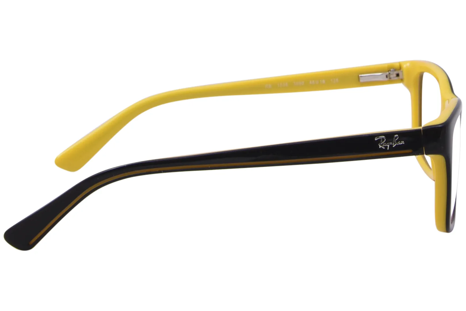 Ray Ban RB1536 3660 Eyeglasses Youth Kids Top Black/Yellow Full Rim 48-16-130