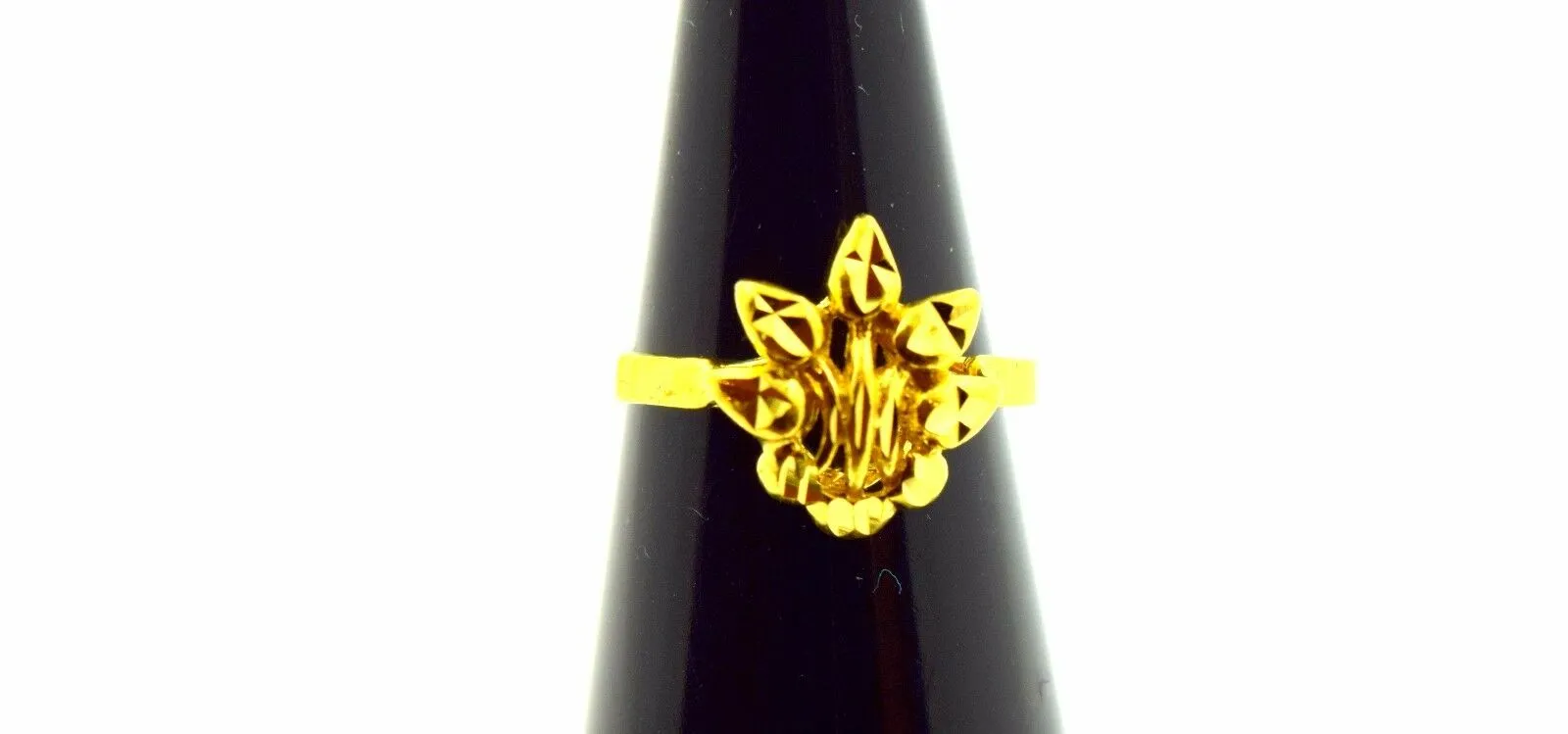 Anello per Bambini in Oro Massiccio 22k 22ct Elegante Misura REGOLABILE taglia 2 r487