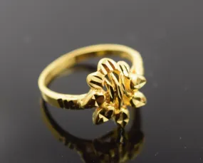 Anello per Bambini in Oro Massiccio 22k 22ct Elegante Misura REGOLABILE taglia 2 r487