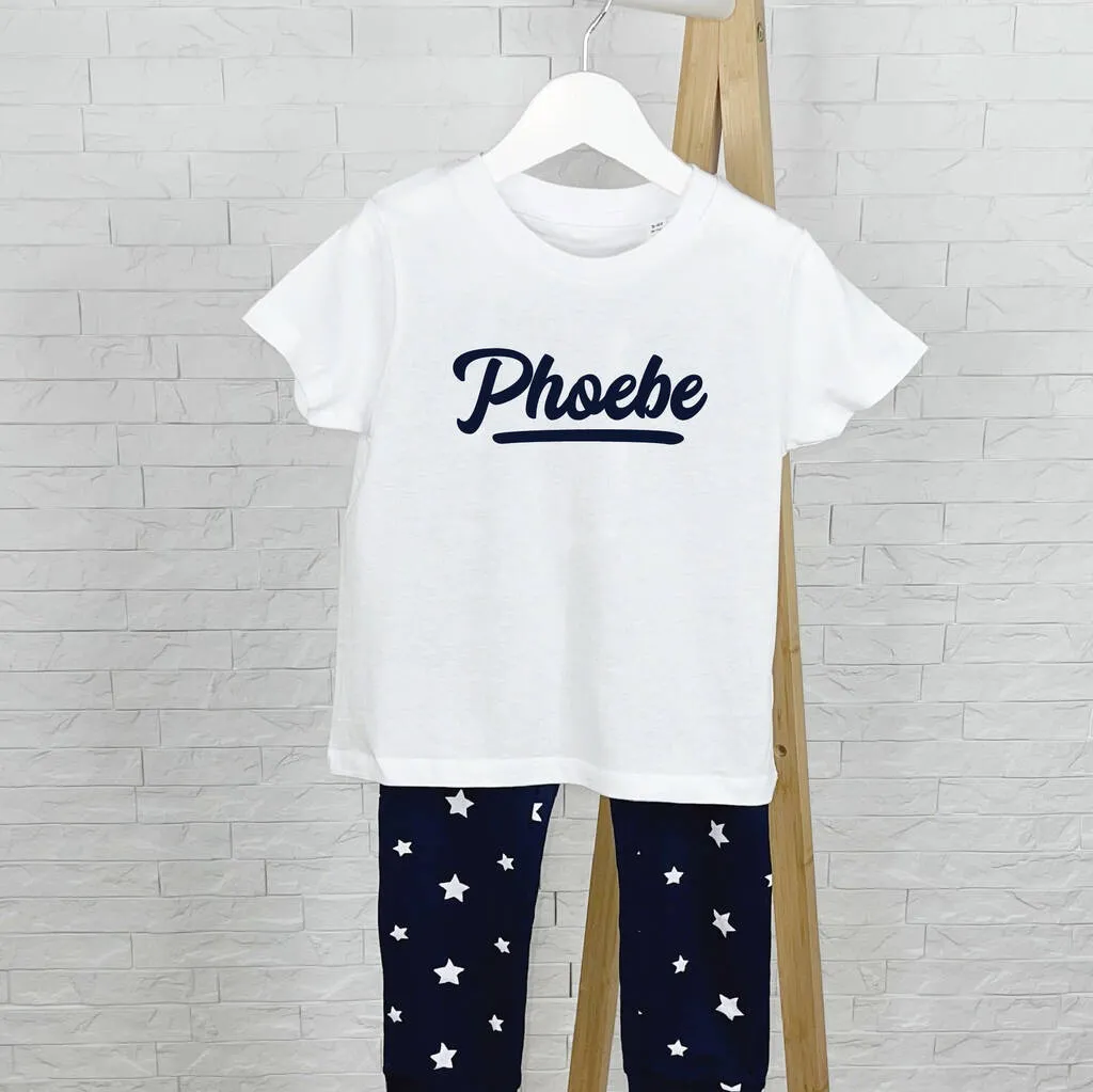 Retro Style Personalised Kids Pyjamas