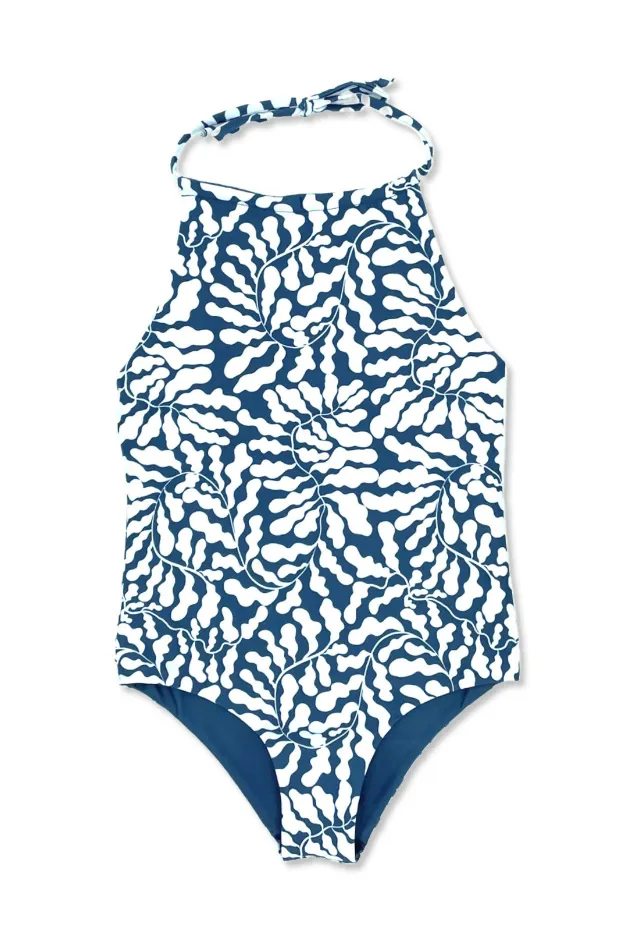 Navy Kelp Reversible Riviera Swimsuit