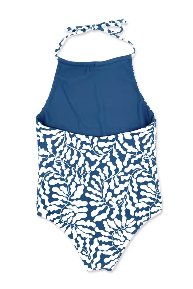 Navy Kelp Reversible Riviera Swimsuit