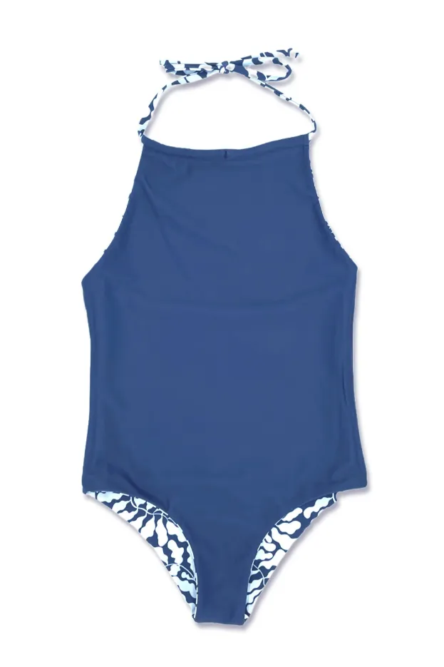 Navy Kelp Reversible Riviera Swimsuit