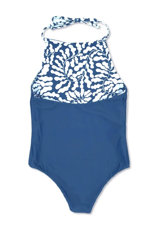 Navy Kelp Reversible Riviera Swimsuit