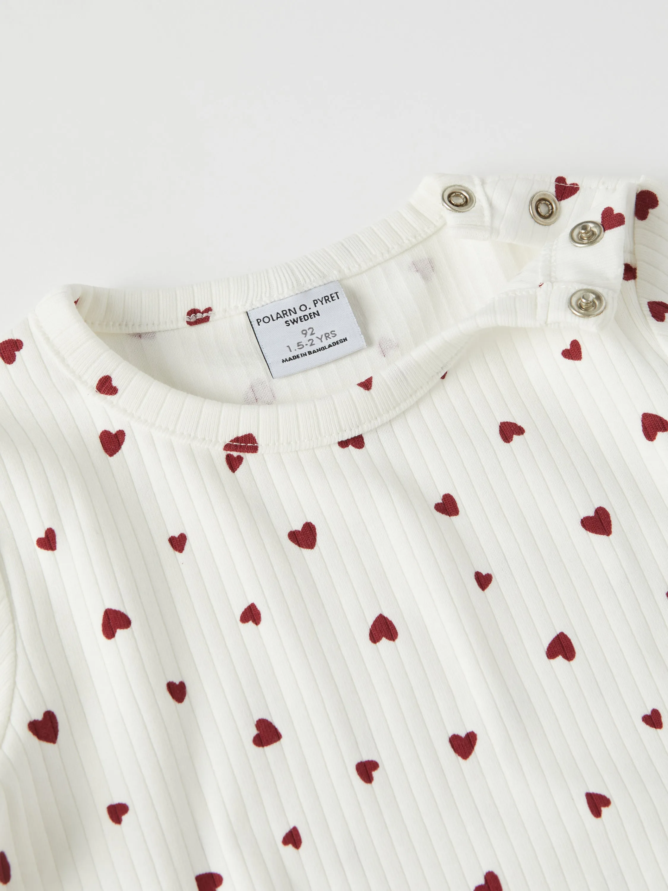 Ribbed Heart Print Kids Top