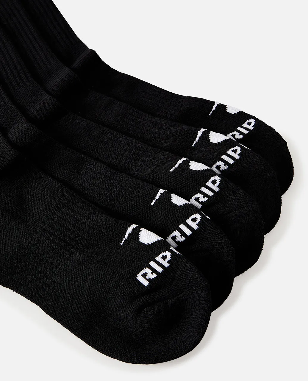 Rip Curl Kids Brand Fleece 5 Pack Crew Socks - Black