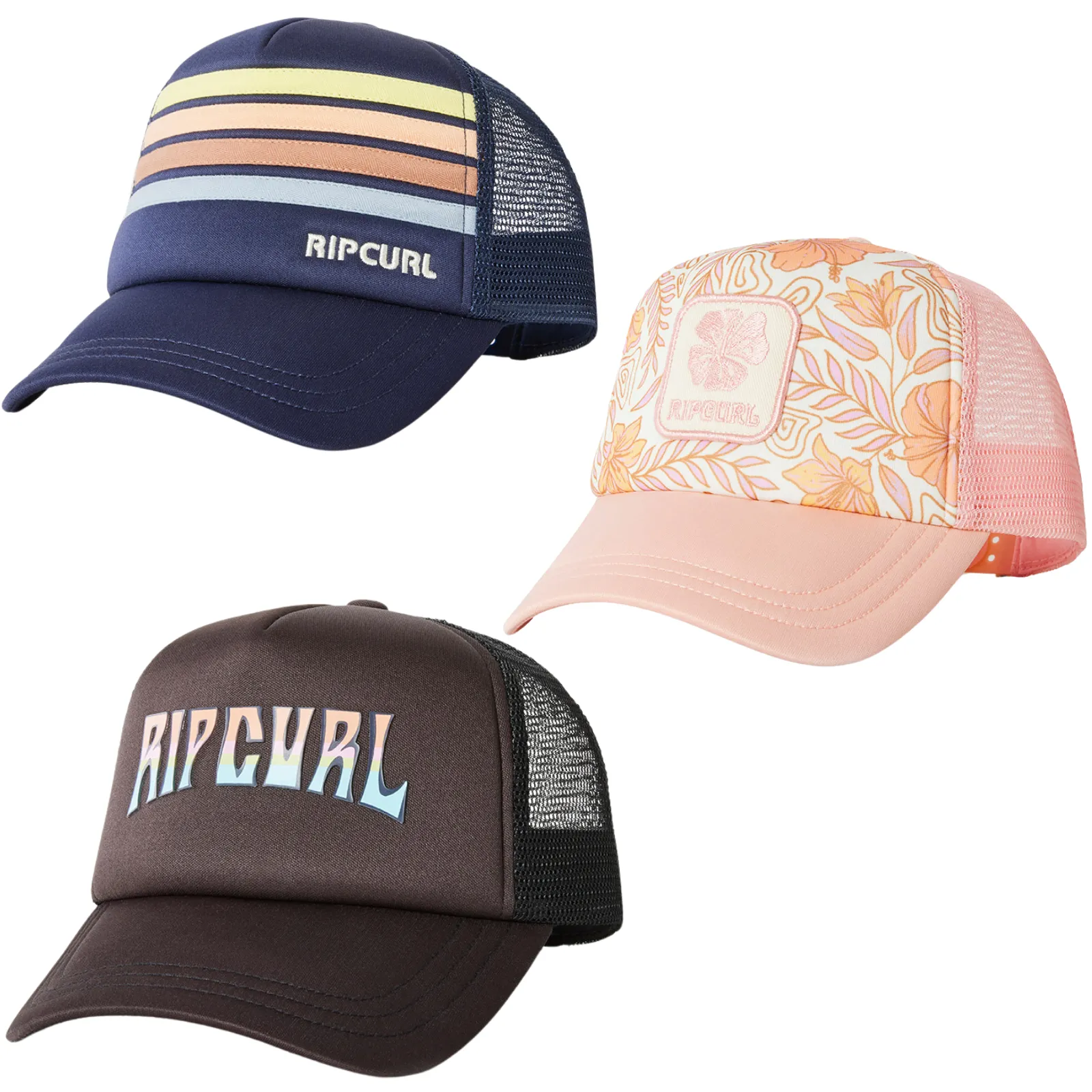 Rip Curl Kids Mixed Curved Visor Snapback Trucker Cap