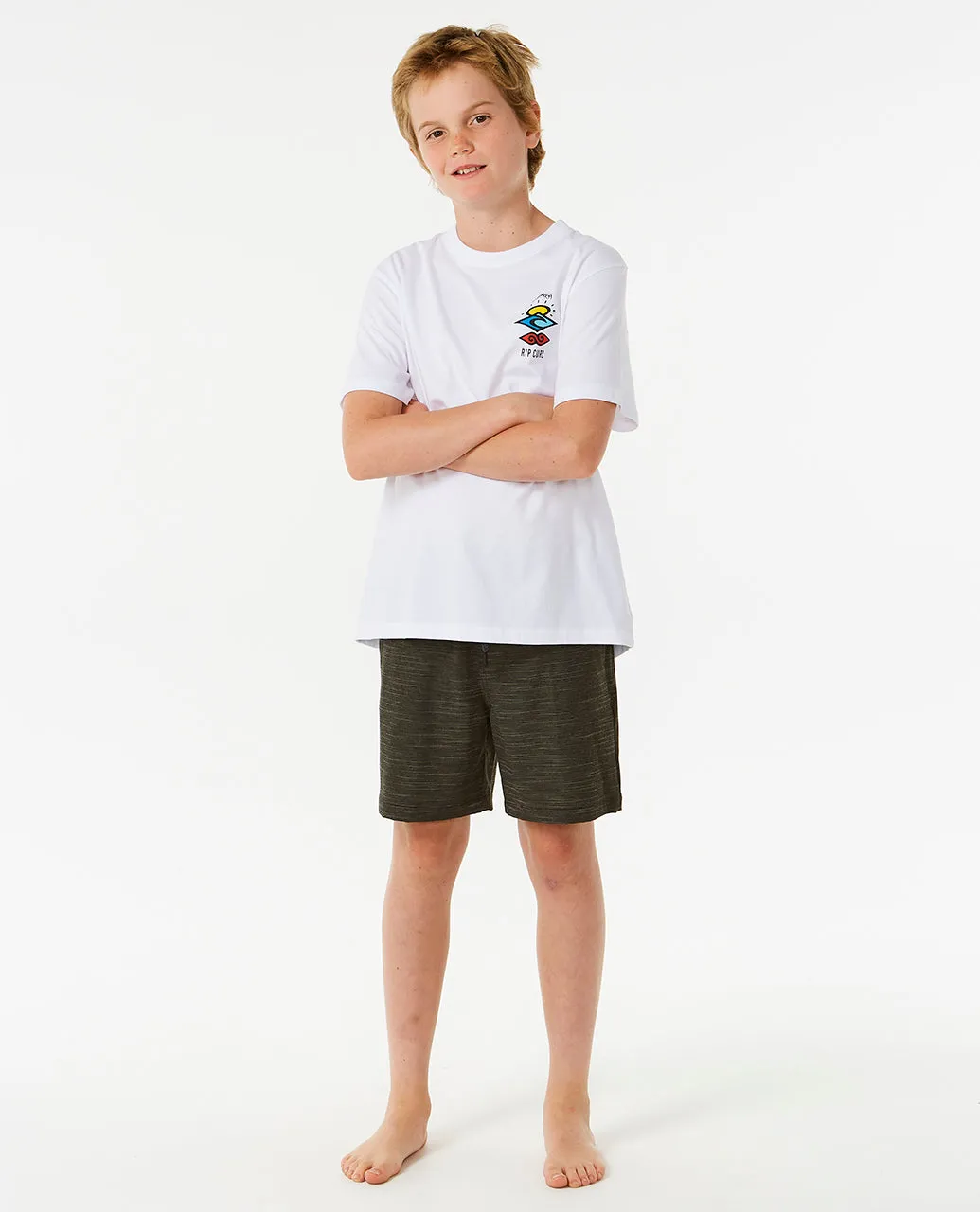 Rip Curl Kids Search Icon Short Sleeve Crew Neck T-Shirt