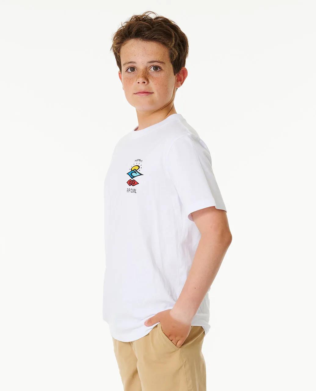 Rip Curl Kids Search Icon Short Sleeve Crew Neck T-Shirt