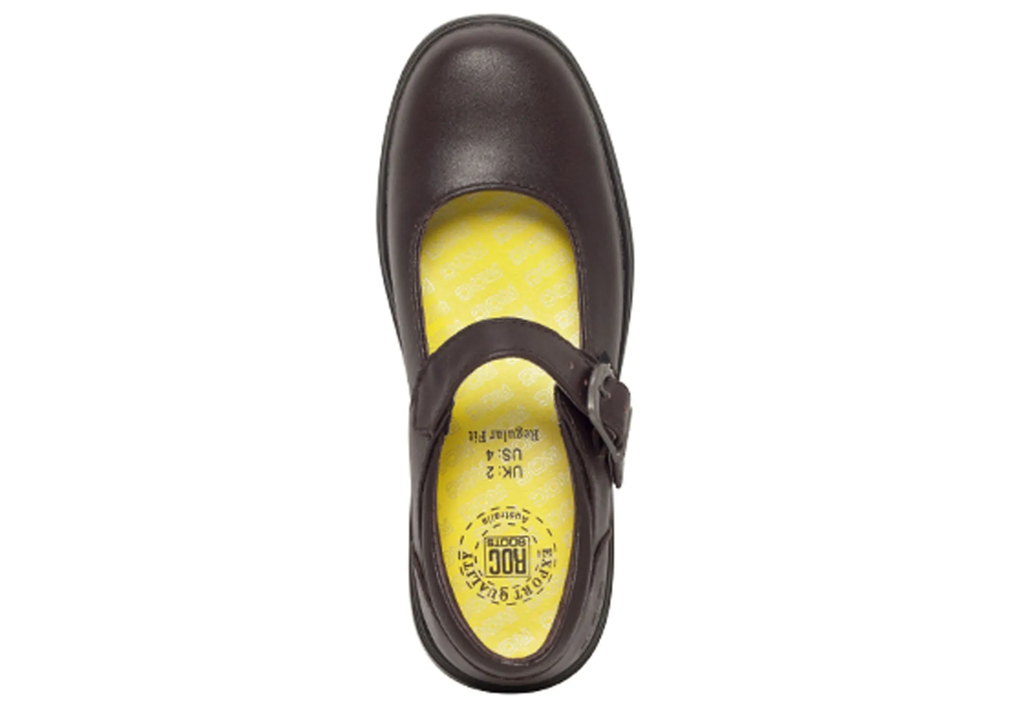 ROC Lara Junior Younger Girls/Kids Brown School Shoes