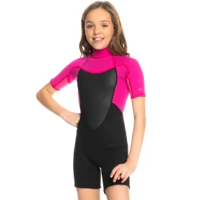 Roxy Kids 2/2mm Prologue Back Zip Full Length Wetsuit - Festival Fuchsia