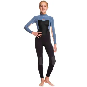 Roxy Kids 3/2mm Prologue Back Zip Full Length Wetsuit - Cloud Black