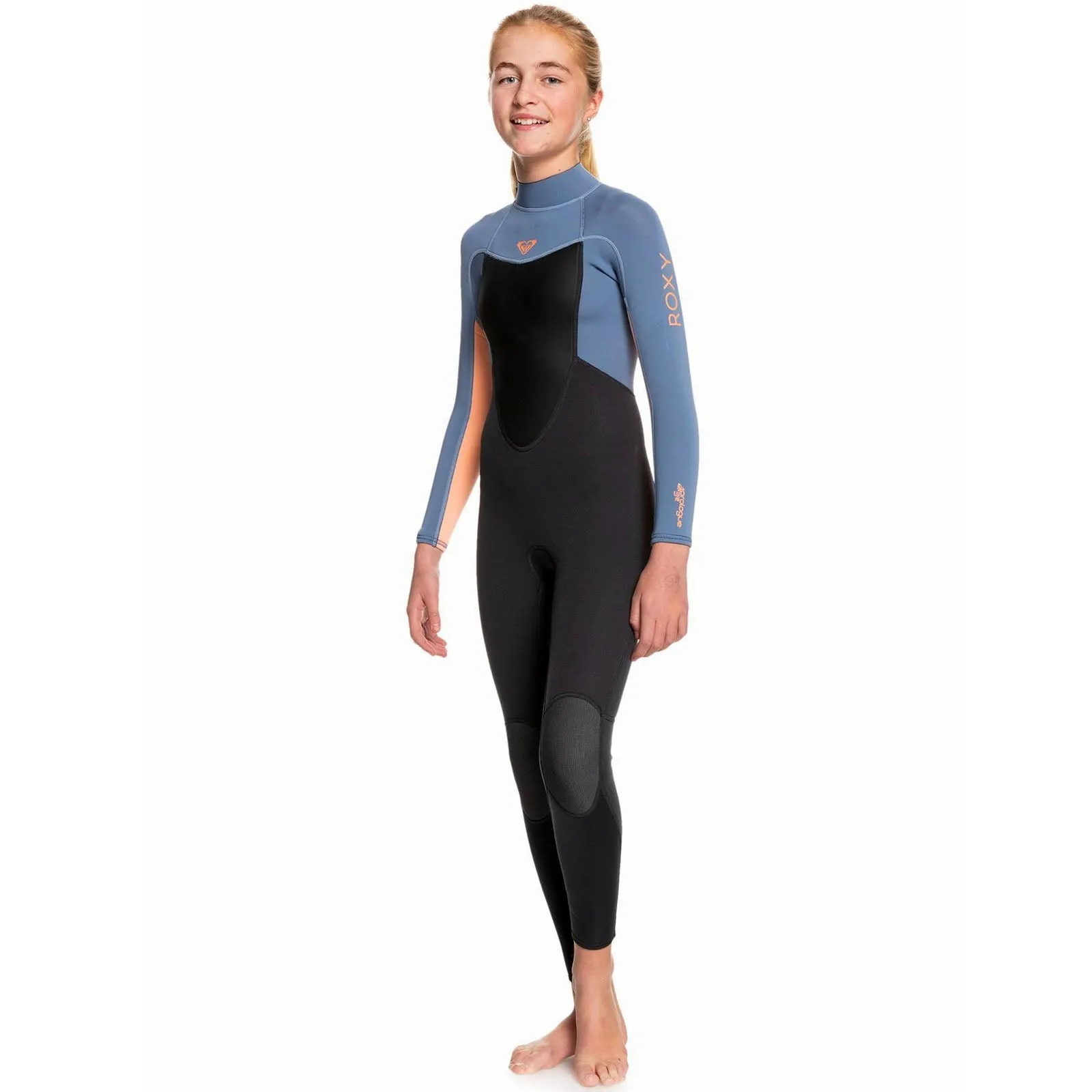 Roxy Kids 3/2mm Prologue Back Zip Full Length Wetsuit - Cloud Black