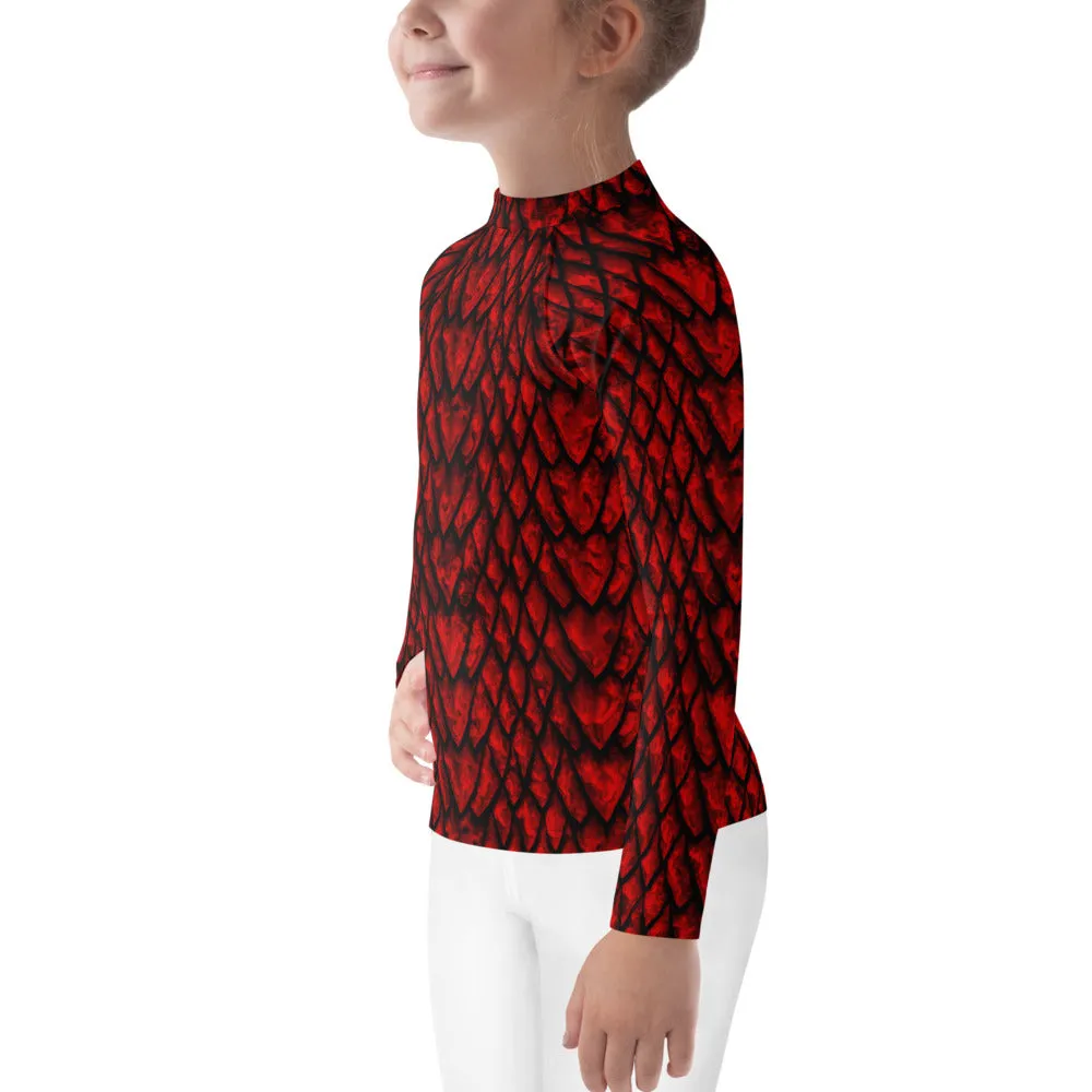 Ruby Dragon Scale Kids' Rash Guard