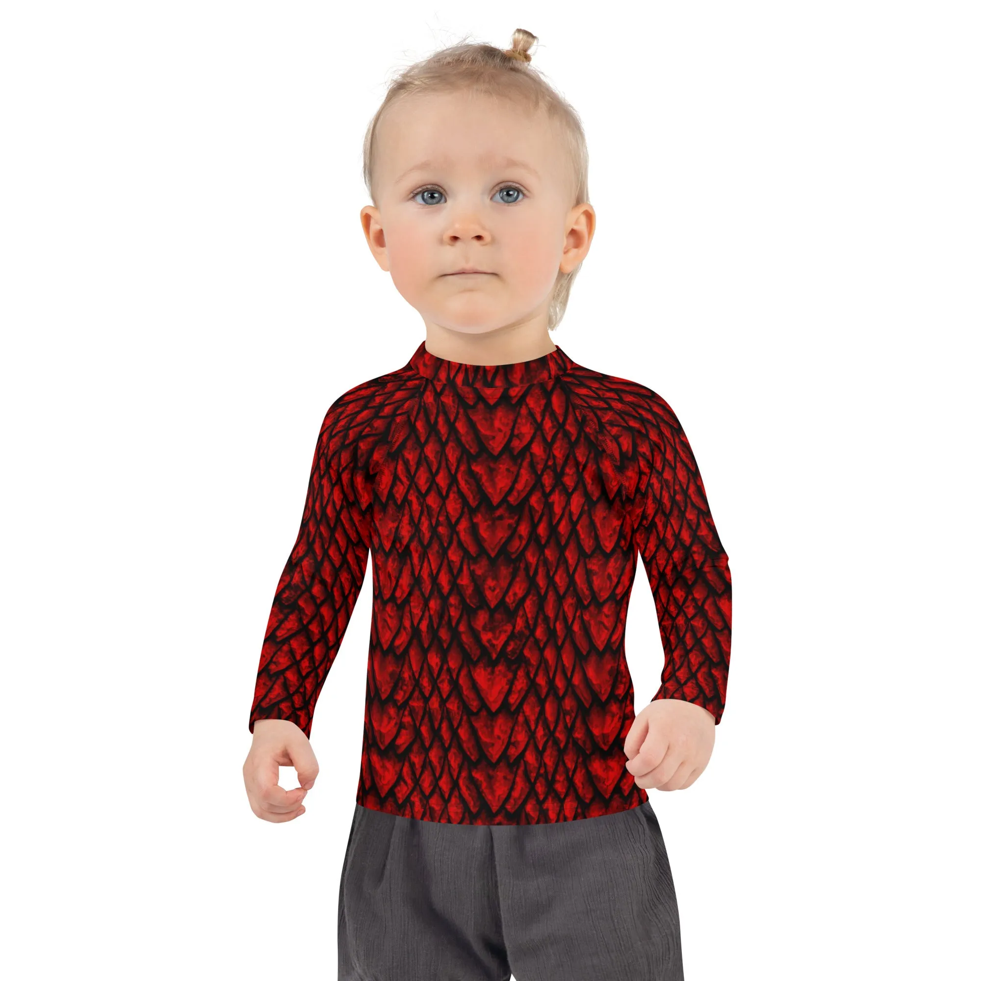 Ruby Dragon Scale Kids' Rash Guard