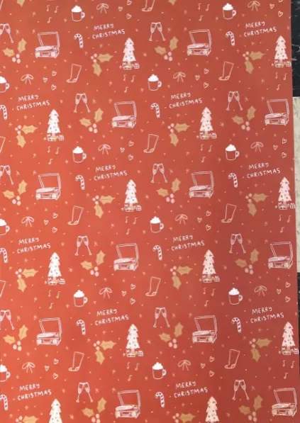 Rust Merry Christmas Abbie Ren Wrapping Paper