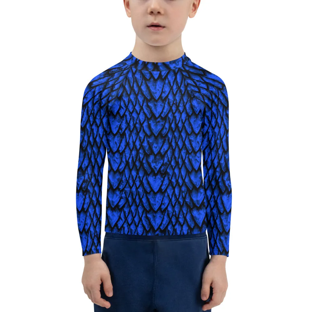 Sapphire Dragon Scale Kids' Rash Guard