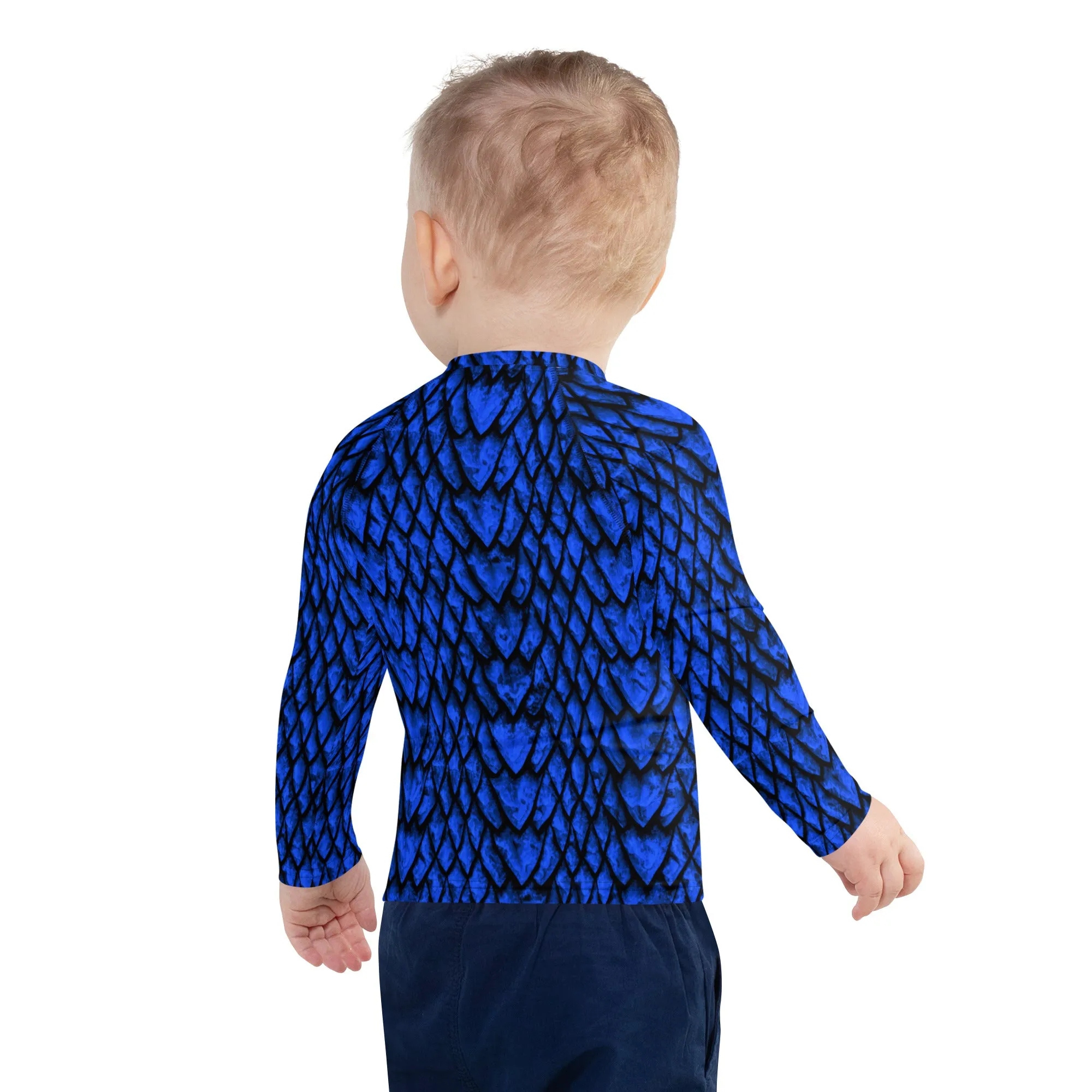 Sapphire Dragon Scale Kids' Rash Guard