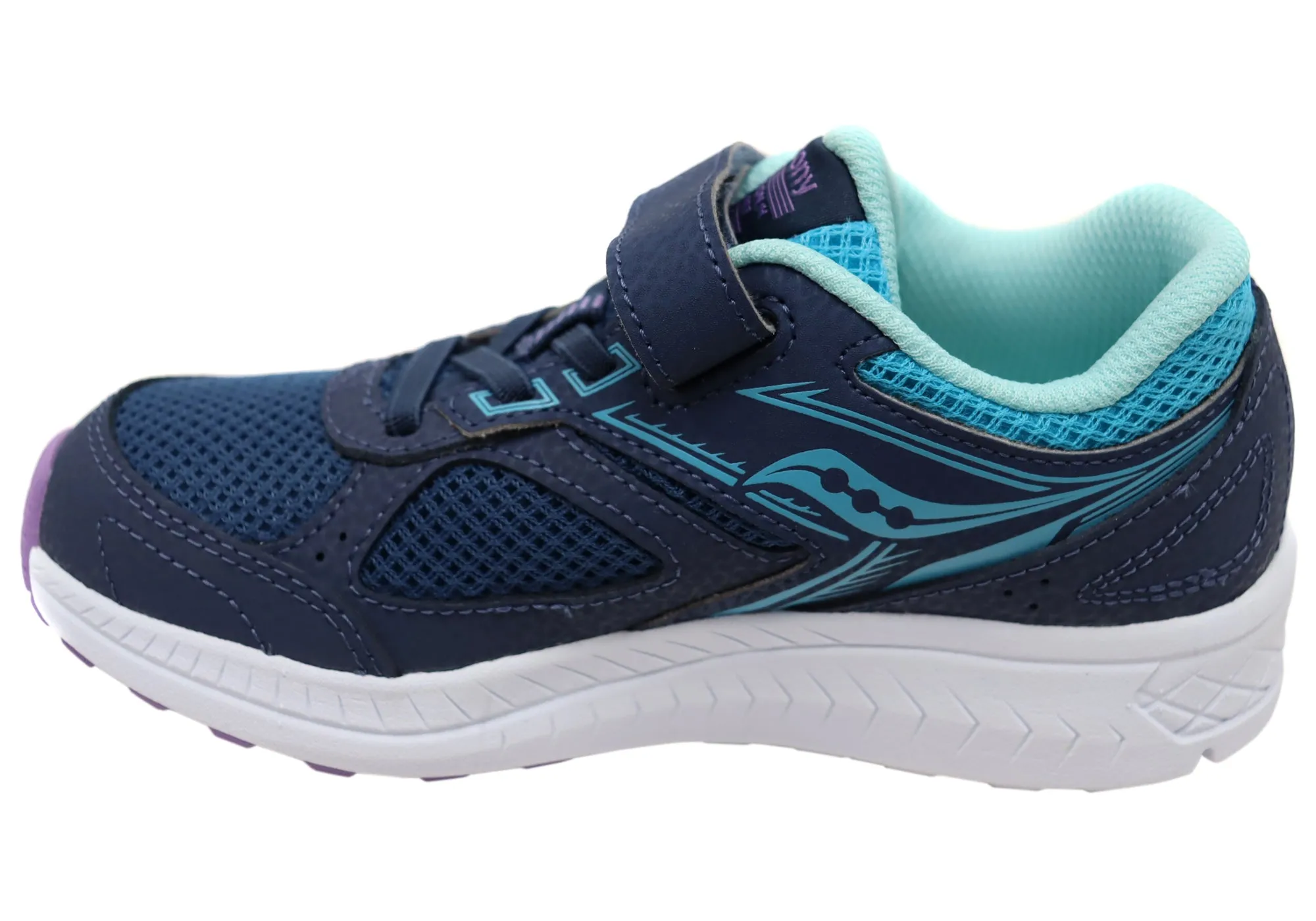 Saucony Kids Cohesion 14 Comfortable Adjustable Strap Athletic Shoes