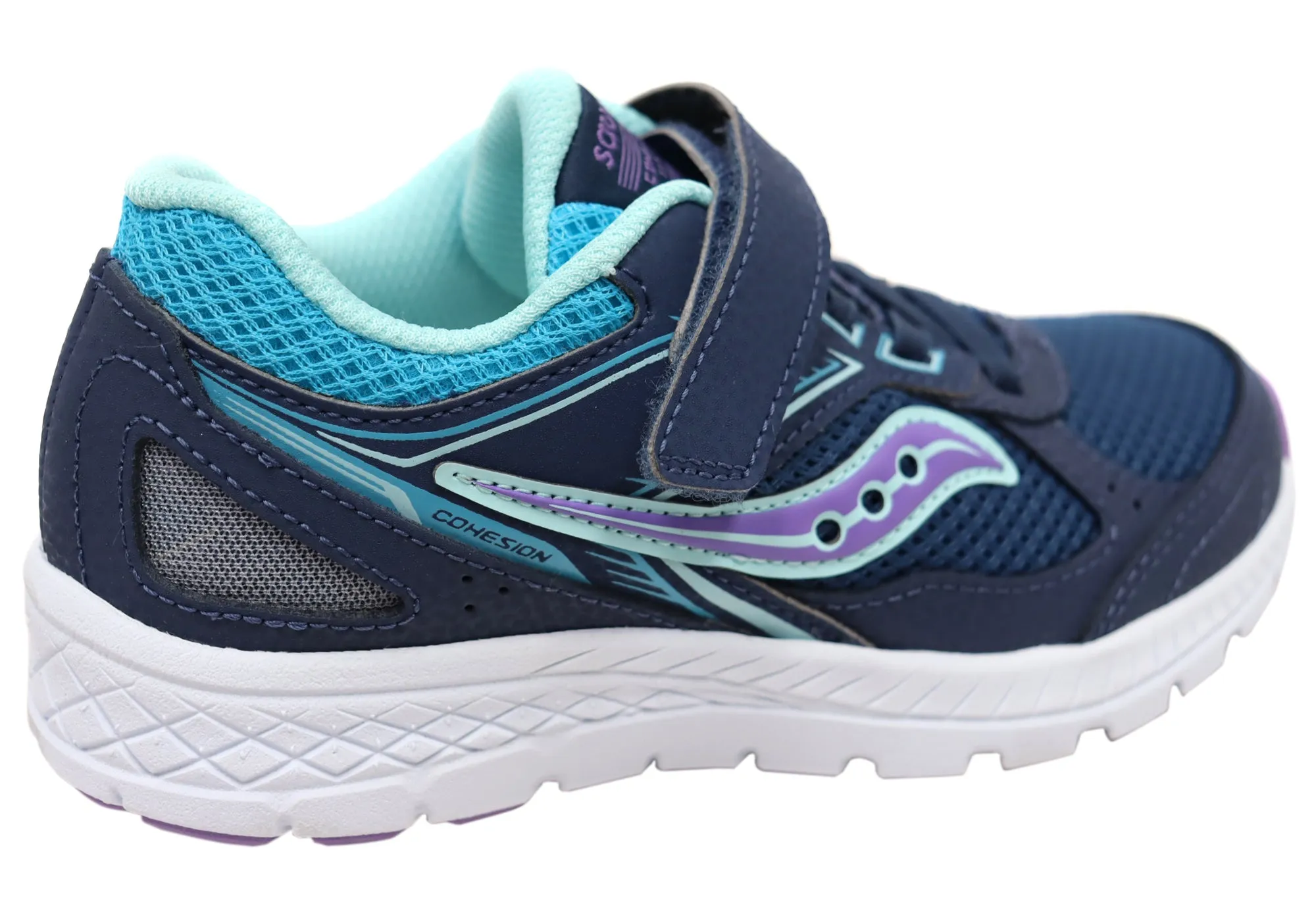 Saucony Kids Cohesion 14 Comfortable Adjustable Strap Athletic Shoes