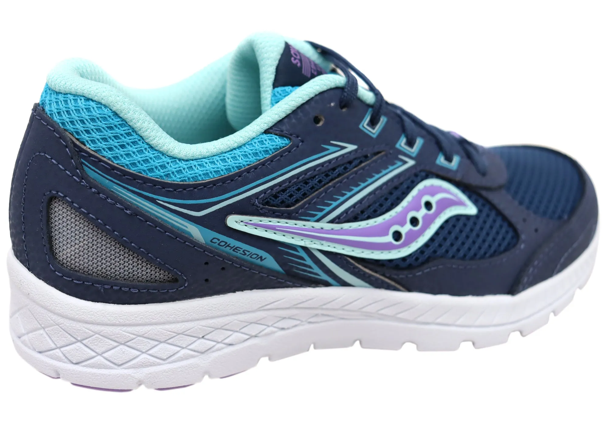 Saucony Kids Cohesion 14 Comfortable Lace Up Athletic Shoes