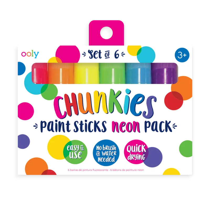 Ooly Neon Pack Chunkies Paint Sticks - Set of 6