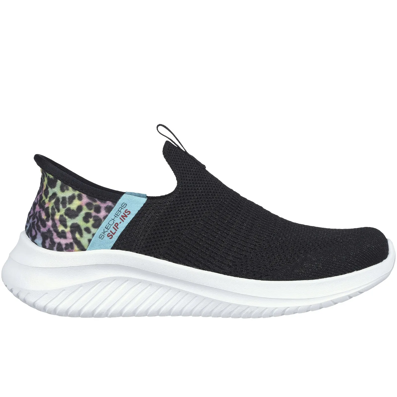 Skechers Kids Ultra Flex 3.0 Colory Wild Slip-ins Trainers - Black