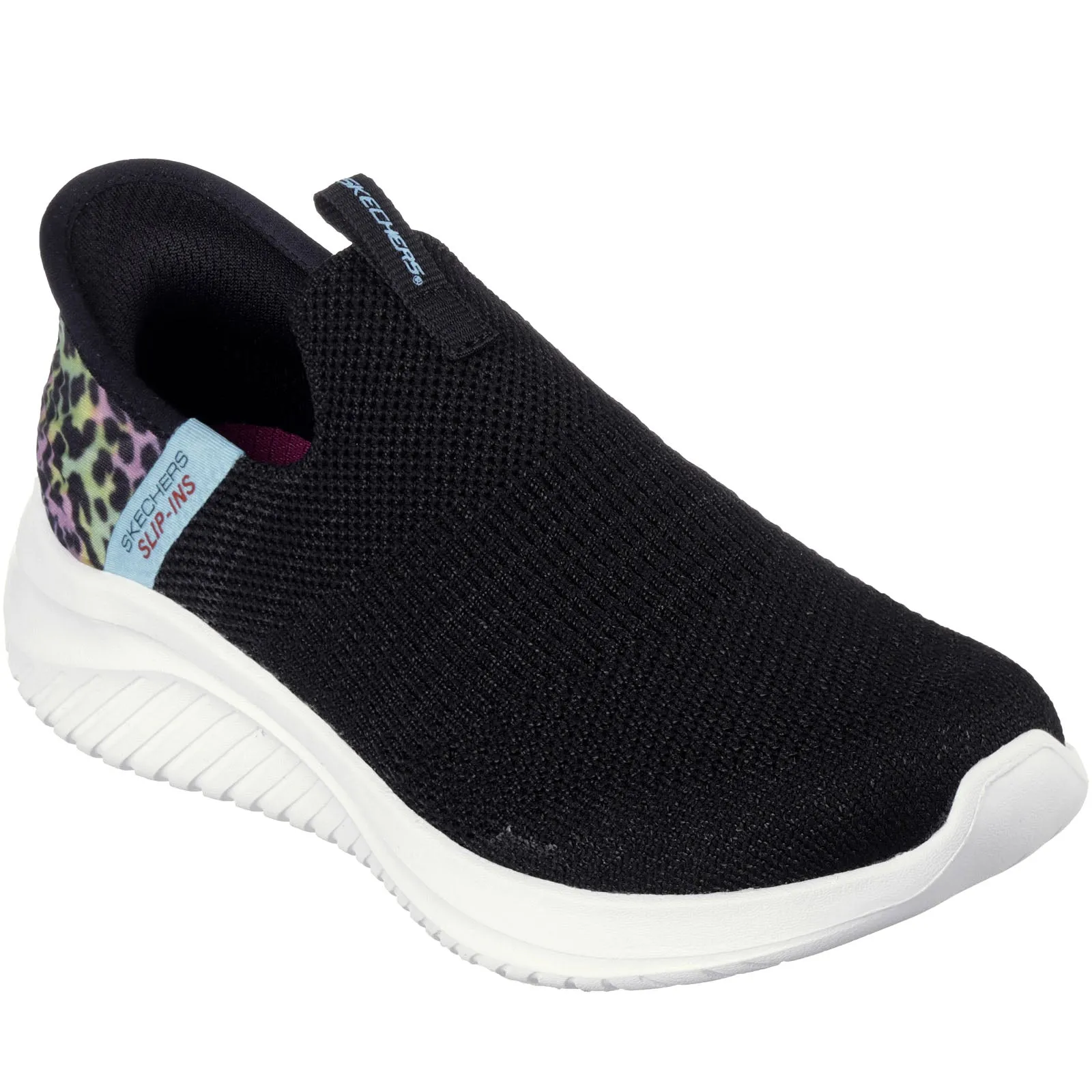 Skechers Kids Ultra Flex 3.0 Colory Wild Slip-ins Trainers - Black