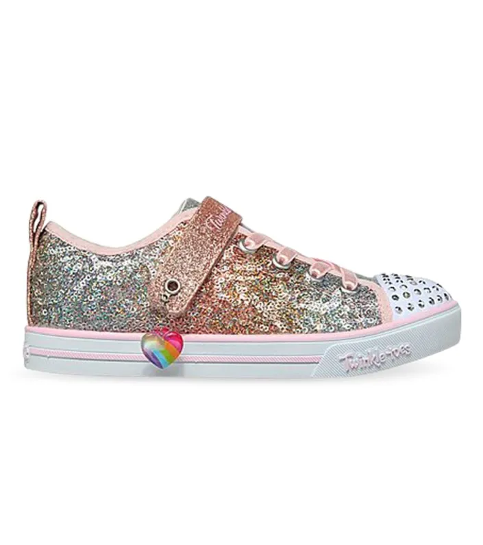 Skechers Sparkle Lite Sequins Bright Pink Kids Sneakers