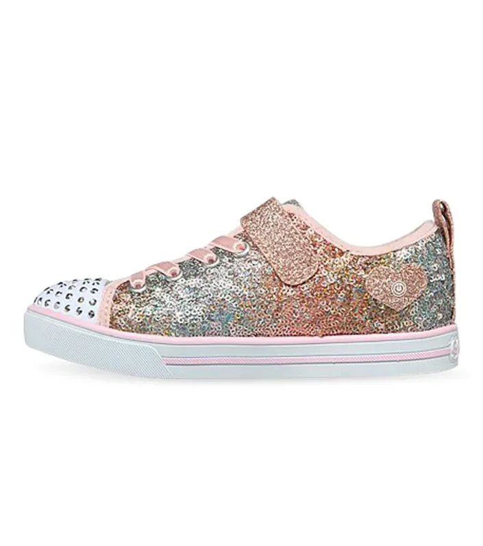 Skechers Sparkle Lite Sequins Bright Pink Kids Sneakers