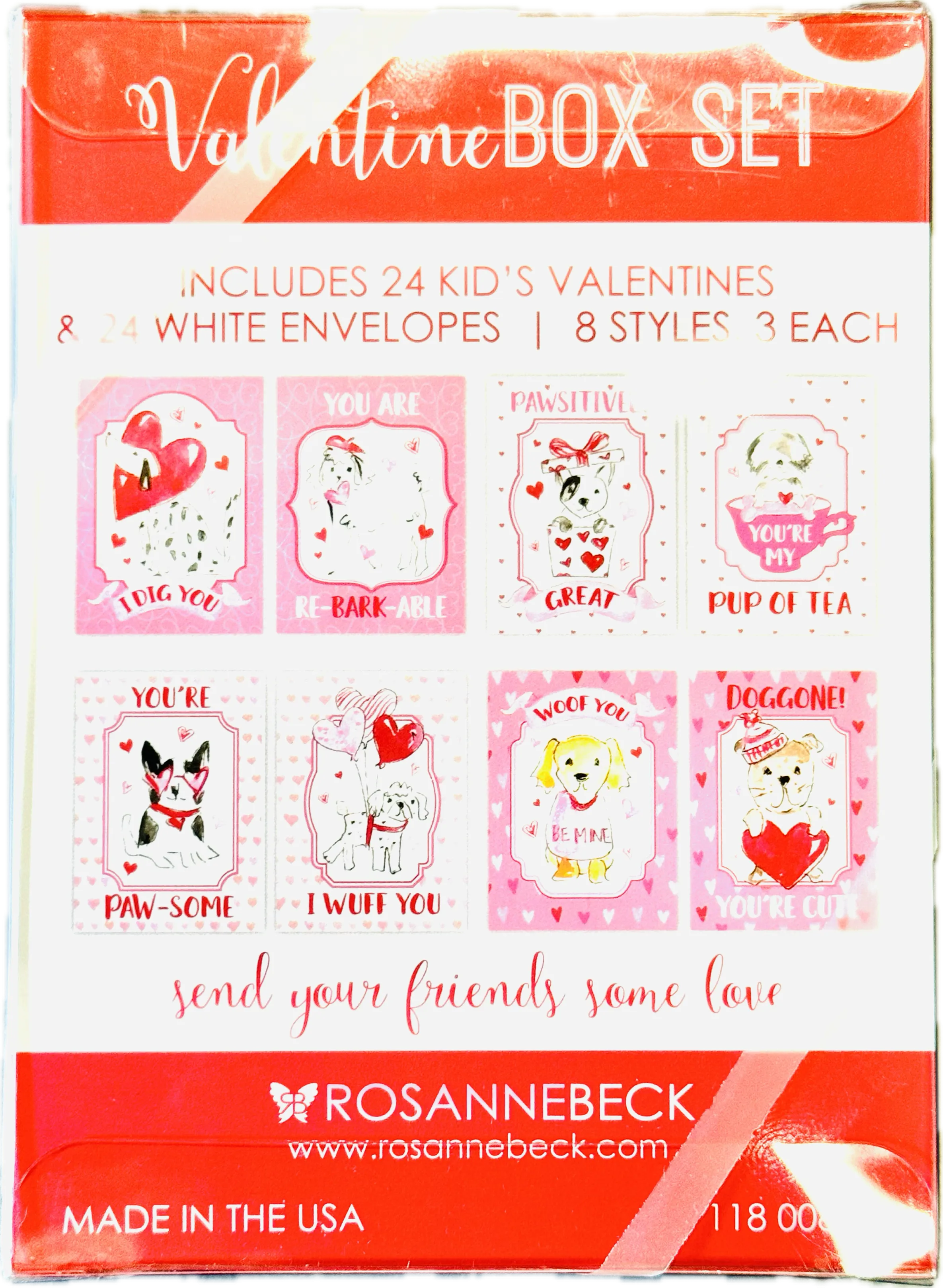 Kids Boxed Doggies Valentine Cards Set